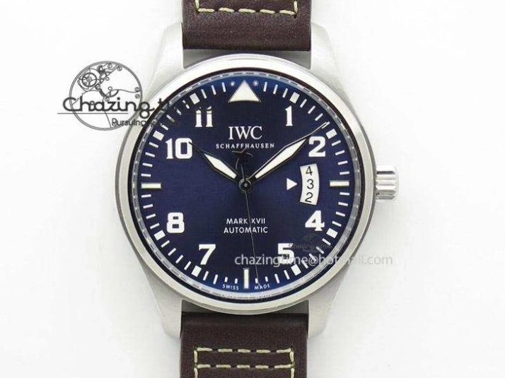 MIROTIME 0520 Pilot Chrono SS AZF 1:1 Best Edition Blue Dial on Brown Leather Strap A TimelessDesign 7060